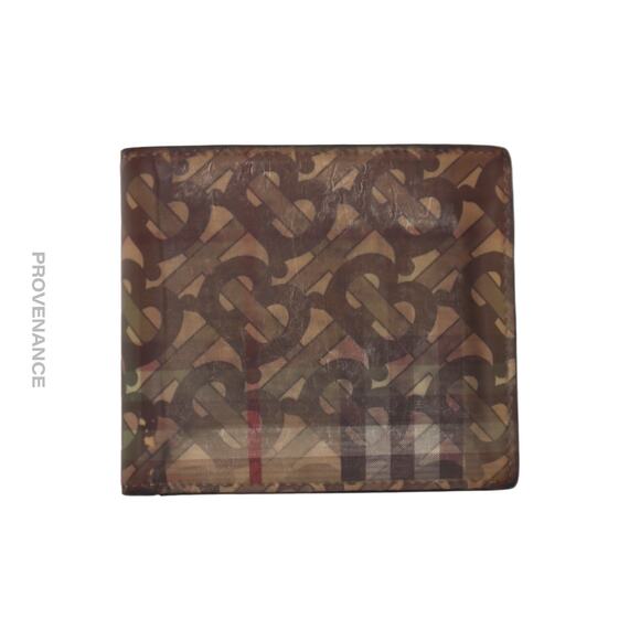 🔴 Burberry Bifold Wallet - Hologram TB Monogram Check - Picture 1 of 8